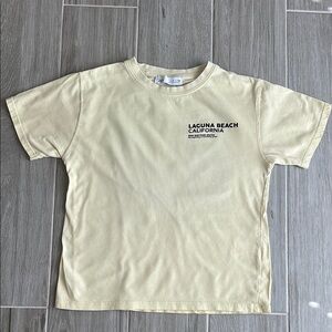 Zara Cream Short Sleeve Tee with Crew Neck